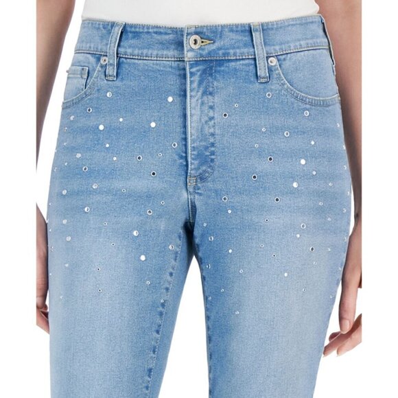 I.N.C. International Concepts 4 Studded Distressed-Knee Skinny Jeans - Picture 4 of 9